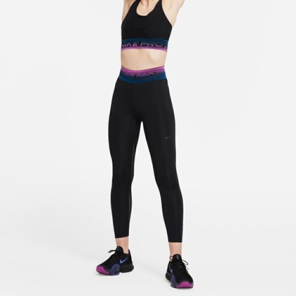 Nike Pro Intertwist Women's Leggings Tights Black Purple Blue Compression Pants - Picture 11 of 11